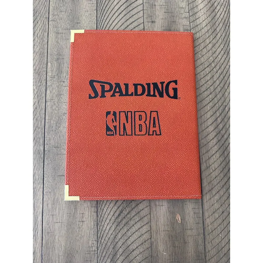 Official Spalding NBA Basketball Leather Look Padfolio Portfolio Holder NWOT
